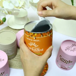 Foil Lined Airtight Organic Macha Super Foods Powder Cardboard Canister Paper Tube Box Cylinder