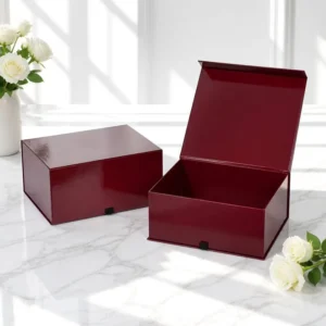 Foldable Black Paper Cardboard Magnetic Gift Box, White, MOQ 10 Pieces