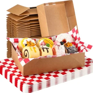 Foldable Brown Greaseproof Paperboard Food Tray Pop-Up Box for Cinema