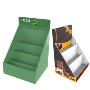 Foldable Cardboard Counter Display Portable Personalized PDQ Retail Corrugated Carton Perforated Display Box