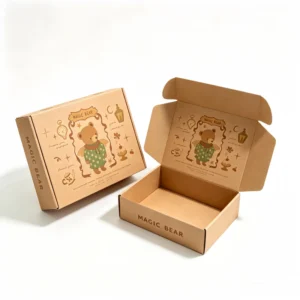 Foldable Corrugated Paper Cartons with Custom Logo Printing for E-Commerce Shipping, Gift, and Apparel Packaging