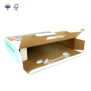 Foldable Corrugated Paper Packing Box with Transparent Window and Handle