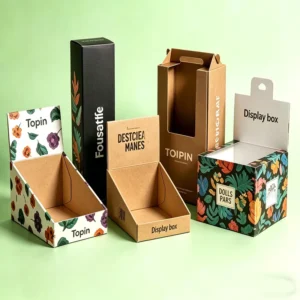 Foldable Corrugated Paperboard Countertop Display Box with Handle