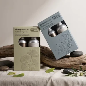 Foldable Cosmetics and Skincare Packaging Box with Transparent Window, Recyclable Essential Oil Paper Box