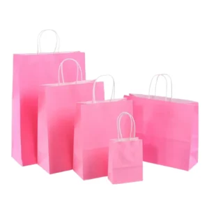 Foldable Custom Logo Paper Bags for Takeaway Food Shopping and Packaging