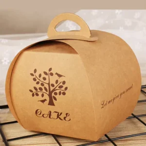 Foldable Kraft Paper Cupcake and Mousse Cake Boxes with Handle