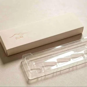 Foldable Long Rectangle Hollow Window Paper Box With Custom-Shaped Inner Tray