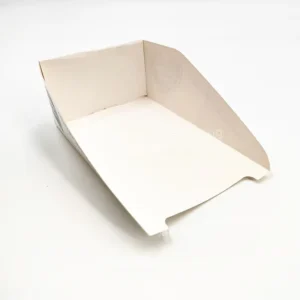 Foldable Paper Waffle Food Tray Box with Embossing, Matte Lamination, and UV Coating
