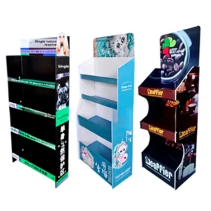 Foldable Portable Rotatable Paper Display Box with Corrugated Cardboard Shelves