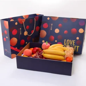 Foldable Square Fresh Fruit Corrugated Box with Custom Full-Color Logo Printing