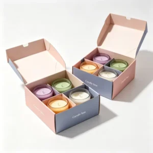 Foldable Stackable Corrugated Paper Box with Paper Divider for Candle Gift Sets and Shipping