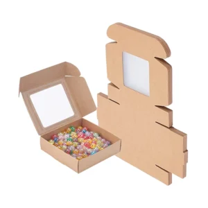 Folding Clear PVC Window Paper Box for Candy, Cookies and Pastry Packaging