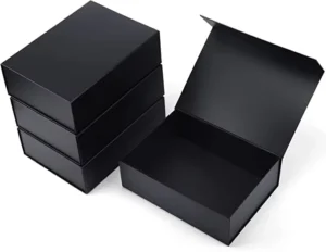 Folding Magnetic Paper Gift Box with Recyclable Rigid Packaging and Glossy Lamination