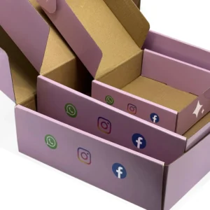 Folding Pink and Brown Kraft Corrugated Paper Box for Dress Packaging