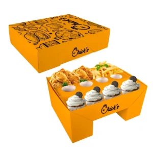 Folding Recycled Cardboard Takeaway Catering Platter Box with Drawer