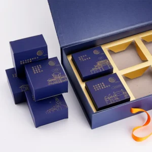 Folding Rigid Cardboard Mooncake Packaging Box with Magnetic Closure