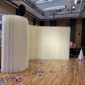 Folding Room Divider Privacy Screen, 8ft Paper Backdrop, Tall Wall Partition