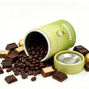 Food Gift Candy Paper Tube with Foil Stamping Small Batch Custom Cylinder Packaging for Premium Retail Launches Coffee Canister