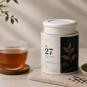 Food-Grade Airtight Tea Paper Tube Eco-Friendly Cylindrical Tea Canister Packaging with Tinplate Lid