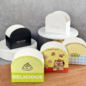 Food Grade Biodegradable Takeaway Packaging Box For Desserts Bagels Bread Sushi And Sandwiches