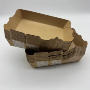 Food-Grade Brown Kraft Paper Boat Trays for Fried Food, Seafood, Barbecue, and Takeaway
