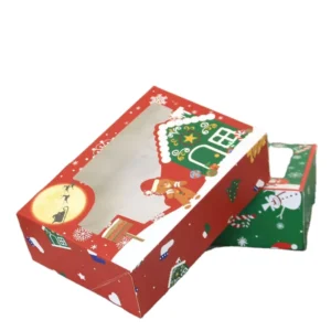 Food Grade Christmas Decoration Candy Box Custom Folding Christmas Storage Kraft Gift Packaging Paper Boxes With Window