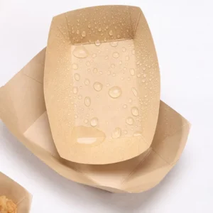 Food Grade Coated Paper Disposable Snack Tray with Glossy or Matte Lamination