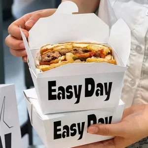 Food-Grade Custom Biodegradable Disposable Kraft Paper Sushi Containers with Lids and Matte Lamination