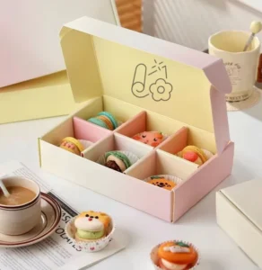Food-Grade Custom Logo Printed Pink Rigid Corrugated Paper Cake Box with Insert Divider
