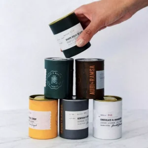 Food Grade Custom Printed Cardboard Paper Tube Gelato Ice Cream Canister with Metal Lid