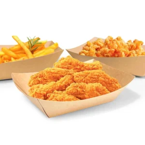 Food Grade Custom Printed Greaseproof Paper Hot Dog Food Boat Tray