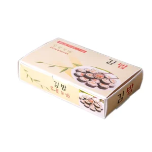 Food-Grade Disposable Flat Sushi Paper Box, Matte Laminated, Embossed, Vanishing, Custom Color and Size