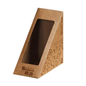 Food-Grade Disposable Kraft Paper Sandwich Box with Window