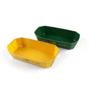 Food-Grade Disposable Mixed-Color Display Kraft Paper Food Tray for Fruit and Snacks