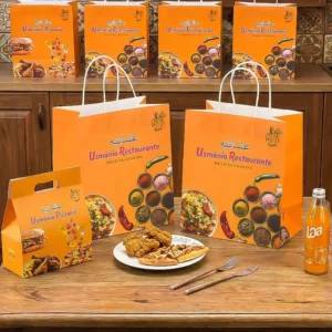 Food Grade Disposable Paper Takeaway Bags Custom Logo Printed Bags for Restaurant Food Delivery