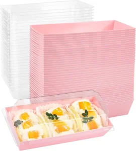 Food Grade Disposable Take Away Kraft Packaging Paper Box Custom Logo With PET Lid Clear Window