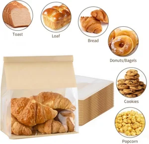 Food Grade Greaseproof Eco-Friendly Kraft Paper Takeaway Food Bags