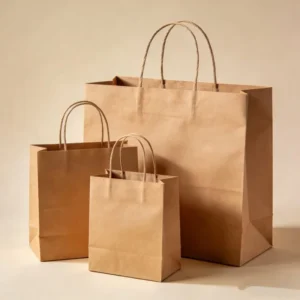 Food Grade Greaseproof Kraft Paper Bags for Bakery Bread Sandwich Takeaway Packaging