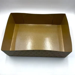 Food-Grade Greaseproof Laminated Stackable Kraft Paper Tray for Bakery, Fast Food and Pastry