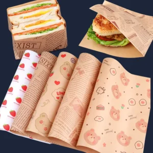Food Grade Greaseproof Paper Non-Stick Baking Liner for Oven Pastry Oil-Resistant Wrapping Paper FDA LFGB Certified