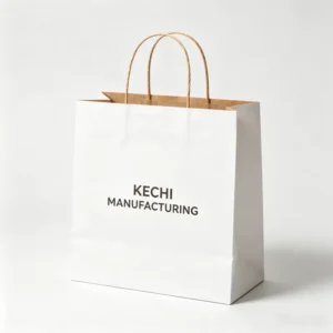 Food Grade Kraft Handle Paper Bag Oil Proof Waterproof Takeaway Bag for Coffee Shop Bakery Restaurant Use