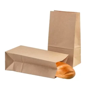 Food Grade Kraft Paper Grocery Bags for Bread and Sandwiches with Custom Logo Printing