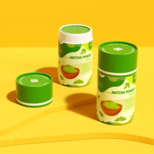 Food Grade Kraft Paper Powder Tube Cylinder Top Shaker for Matcha Powder Salt and Spice with Sifter