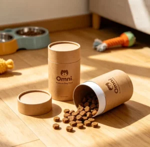 Food Grade Kraft Paper Tube Canister for Snacks and Pet Food