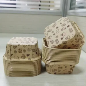 Food Grade Laminated Disposable Square Paper Cake Box With Lid Muffin Baking Packaging Container
