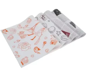 Food Grade PE Double Sided Greaseproof Kraft Paper Liners Custom Printed Bakery Fast Food Tray Liners for Burger Fried Chicken