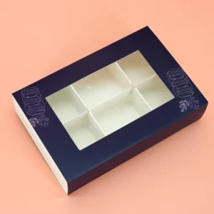 Food Grade Paper Bakery Gift Box with Window Insert Partition Tray