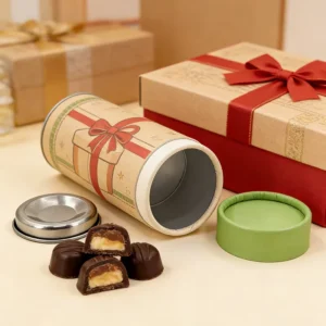 Food Grade Paper Tube Canister Sturdy Cylinder Packaging for Coffee Powder Matcha Nuts and Grains Custom