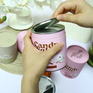 Food Grade Paper Tube Canister for Protein, Collagen, and Coffee Packaging