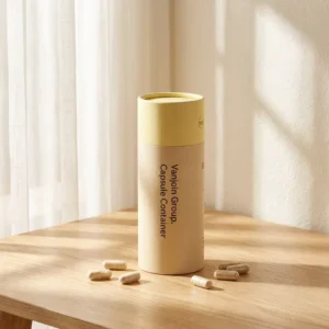 Food Grade Paper Tube Recyclable Eco Paper Jar Custom Logo Printing Cylinder Canister Healthcare Capsule Supplement Pill Storage